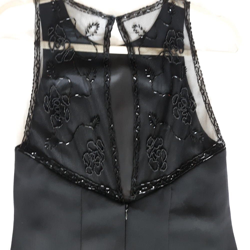CDC evening black cocktail dress with sheer design back lace net type se…